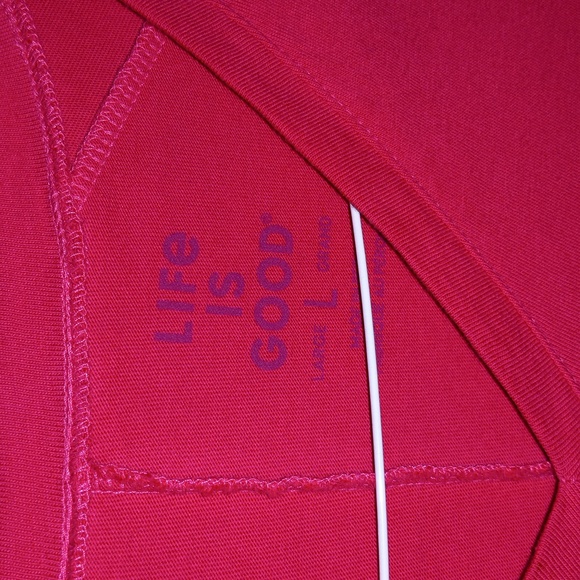 Life is Good Tunic Top Pink Fuscia Purple Embroidered Powered by Optimism Large - Picture 6 of 11